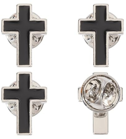 beinkmake 4 Stück Schwarze Kreuz Brosche Pin Kupferhohler Kreuz Reversnadel Religiöser Christlicher Kragenanhänger Für Männer Und Frauen Vintage Kreuzabzeichen Für Hemd Anzug Rucksack Und Hut