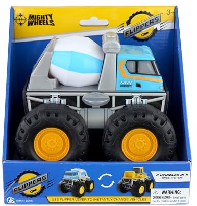 Mighty Wheels Flippers Transforming Vehicle – Cement Mixer to Front Loader