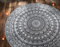 raajsee Indien Strandtuch Rund Mandala Hippie/Groß Indisch Rundes Baumwolle/Boho Runder Yoga Matte Tuch Meditation/Tischdecke Rund aufhänger Decke Picknick Teppich 70 inch (Schwarz-weißer Elefant)