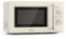 Klarstein Caroline Microondas - Microondas combi 2 en 1 con función grill, 20 litros, 700/1000 W de potencia, Ø 25,5cm, Diseño retro, Acero inoxidable, Beige