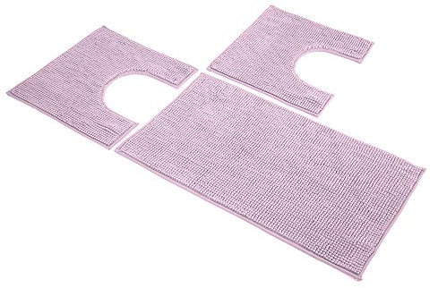 Sophie Maison Poppy Set Tappeti Bagno, 100% Microfibra Poliestere, Rosa, 45 x 75+45 x 4