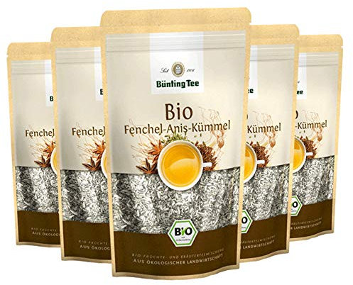 Bünting Tee Fenchel-Anis-Kümmel 6er Pack – loser Bio Kräutertee – 6 x 100g