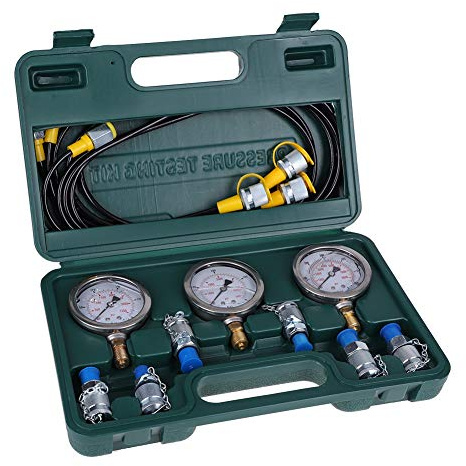Tonysa Bagger Hydraulikdruckprüfset,Bagger Hydraulik Druck Test Kit mit Prüfschlauch/Kupplung/Manometer,Kompatibel mit hoher Qualität/Druckmessschlauch/Stecker/Testpunktkupplung