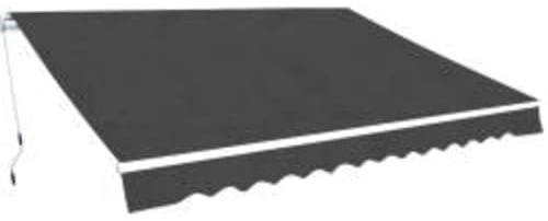 vidaXL Folding Arm Awning Manual Operated Outdoor Window Door Canopy Exterior Solar Shade Cover Shelter 600cm Anthracite