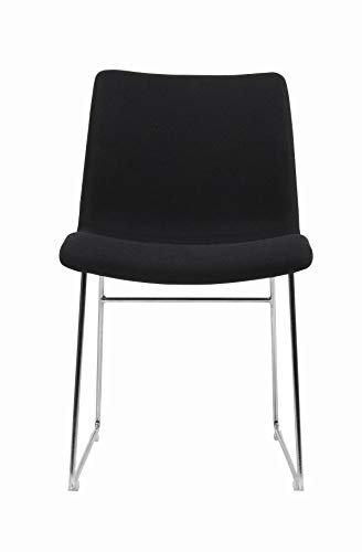 Furni24 Besucherstuhl Kufengestell Vollpolster, Gaststuhl, Bürostuhl, Chrom Beine Stuhl