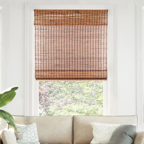 CHICOLOGY Bamboo Roman Shades - Smart Choice Eco-Friendly Light Filtering Blinds for Windows, Premium Quality, Ideal for Home, Beaver, 36W X 64H
