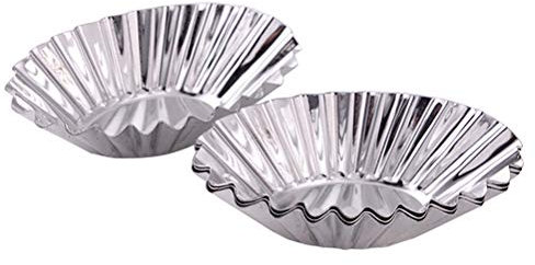 Cabilock 4stücke Aluminiumlegierung Eierkuchen Muffinförmchen Chrysanthemenform Wiederverwendbare Tarteform Für Kleine Kuchen Pudding Und Desserts Antihaftbeschichtet