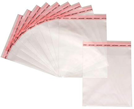 Netuno 100 Folien-Beutel PP mit Klappe (3cm) 33x46cm cm selbstklebende Plastikbeutel durchsichtig Taschen transparente Tüten mit Lasche PP Poly klar Plastiktüten transparent
