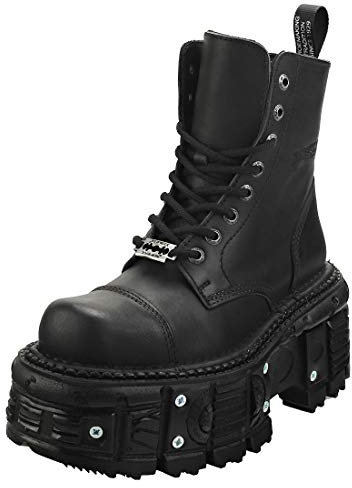 New Rock M-tank083-c1 Herren Plateau-Stiefel, Schwarz , 44 EU