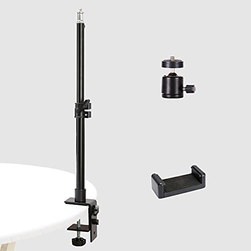 Zdada Tabletop Light Stand - Tisch Lichtstativ Klemmstativ mit 1/4 Schraube für LED-Licht und Ringlicht Aluminiumlegierung einstellbar 25-40cm für Make-up,YouTube,Live-Streaming,Foto-Video-Aufnahme