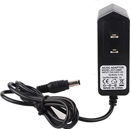 EVTSCAN Adaptateur Secteur pour Chargeur Mural DC 9V 1A 1000mA (Prise à 2 Broches Plates/câble 100CM)