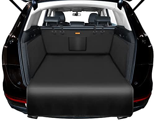 Alfheim Car Boot Liner Protector for Dog, Nonslip Waterproof Anti-Wrinkle Pet Cargo Cover, Anti-Scratch Tear-Resistan Washable Trunk Cover Mat Travel, Universal for Small Truck SUV, Black