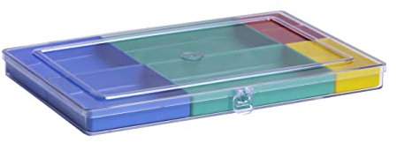 hünersdorff Sortimentskasten PS-PREMIUM mit 7 Einsatzboxen stabile Sortierbox für Schrauben und andere Kleinteile herausnehmbare Einsätze Transparent 3,2cm hoch