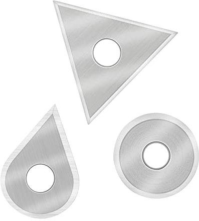 MANUFORE 3 Stück Hartmetall-Klingen aus Wolframstahl, rund, dreieckig und tropfenförmige Klingen zum Entfernen von Farbe, Kleber, Fugenmörtel