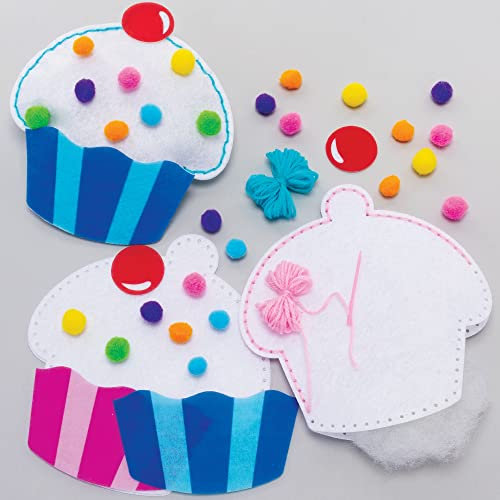 Baker Ross Cupcake Nähset für Kinder - 2er Pack, Bastelset zum Nähen für Kinder (FC413), sortiert