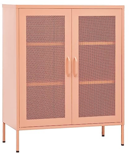 vidaXL Storage Cabinet Pink 80x35x101.5 cm Steel