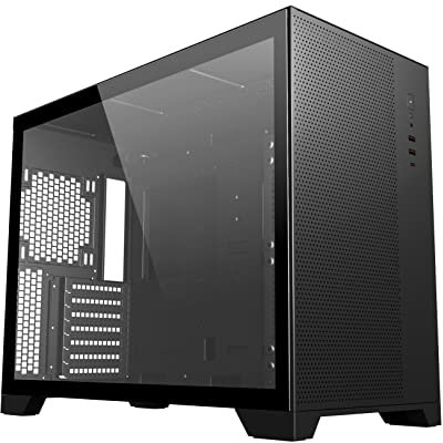 SaharaGaming P480MB RGB ATX PC Case (Mesh Metal, Cable Management, Easy Access) Black