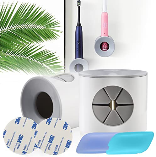 Zahnbürstenhalter Wand 2 STK, Zahnbürstenhalter Elektrische Zahnbürste Ohne Bohren Halterung Toothbrush Holder Kompatibel für Alle Gängigen Marken