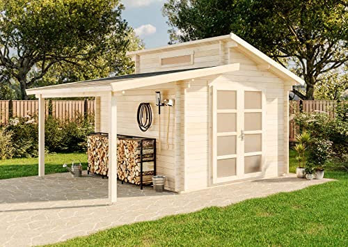 Alpholz Gartenhaus Aktiva mit Schleppdach 490x360cm Imprägn. Pinie 28mm