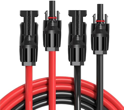 M4CQSBLE Câble Panneau Solaire 2m, 4mm² / 6mm² 1-10m Câble solaire d'extension,Câble Solaire 4mm², Câble solaire photovoltaïque,Câble de connexion connecteur solaire,Connecteur étanche IP67