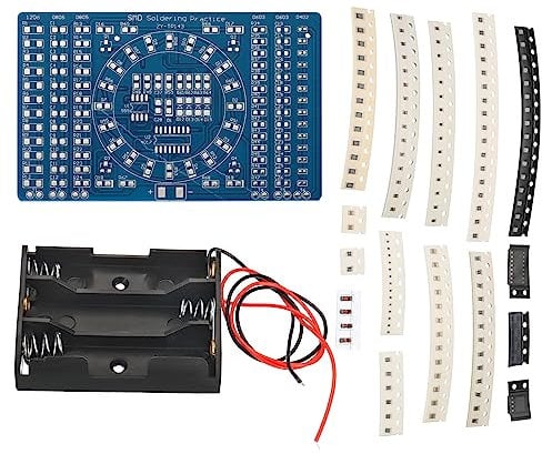 PATIKIL Soldering Practice Board, 1Set PCB Board Electronics Kit Prototype DIY Welding Circuit SMD/SMT LED Flashing Light for Beginner Experiment Project