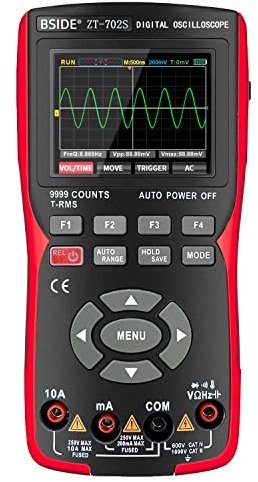 BSIDE Handheld Oscilloscope Rechargeable Digital Multimeter 9999 Counts with Color Screen for Automatic Measurement