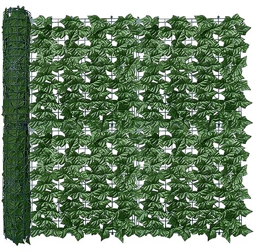 ODTORY Artificial Ivy Privacy Fence Wall Screen,40X120 in UV-Anti Faux Greenery Backdrop Ivy Vine Leaf Hedges Fence Panels for Patio, Balcony, Garden, Backyard Indoor Outdoor Green Wall Decor
