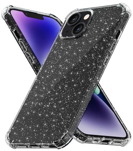 Svanove für iPhone 14 Plus Hülle, Klar Glitzer