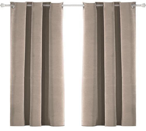 Ystyle Rideau Velours Thermiques 2 Pièce, Rideau Occultant 100%, 117×137 Rideau Thermique Isolant Anti Froid Et Chaleurs, Rideau Phonique Anti Bruit, Rideaux Moderne Chambre Salon, Chameau