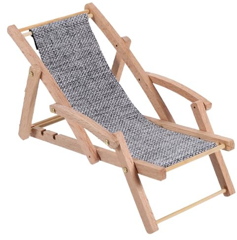 SAFIGLE 1stück Miniatur Strandstuhl Für Dekorative Mikrolandschaft Mit Grauem Liegestuhl Für Sommer-deko Und Kreative Gestaltung