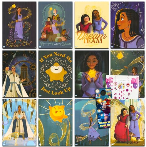 Disney Wish Poster Book for Kids - Bundle Includes 12 Disney Wish Poster for Girls Room, Disney Decorations and More | Disney Wish Room Decor for Girls