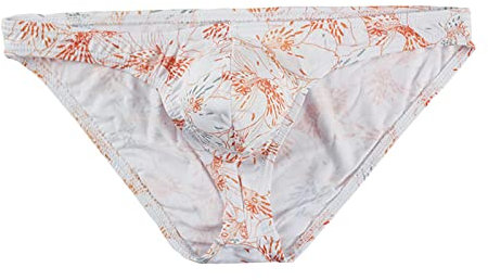 Slip sexy pour homme - Avec imprimé - En coton - Boxer de sport - Sous-vêtements pour homme - Stretch et confortable, Blanc., M