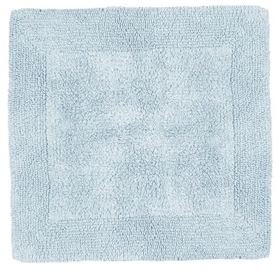 Allure Heavyweight Reversible Shower Mat, 100% Cotton, Super Soft, Washable, Square Bath Mat 55 x 55cm (Baby Blue)