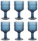 BTGLLAS 9oz Transparent Wine Goblets Set Of 6 Clear Glass Goblets Fancy Wine Glass Cute Wine Glasses Vintage Glassware For Wine Water Or Cocktails (Glass, Blue6Pcs)