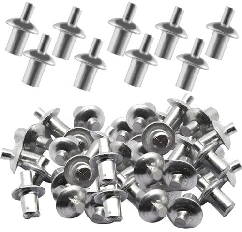100Pcs Aluminum Core Rivets with Round Head, Hammer Drive Rivets, Knock Type Expansion Aluminum Rivets for Indoor Outdoor Electronic Equipment(100pcs)