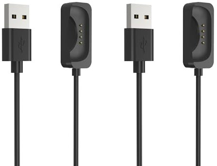 Blueshaweu Compatible with ONEPLUS Watch 2R Charger, Magnetic Replacement Charger Compatible with ONEPLUS Watch 2, 2R Smartwatch (2 Pack-Black+Black)