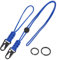 HONZUEN 2 Stück Paracord-Karabiner-Schlüsselanhänger Neck Lanyard Strip Kartenhalter Ausweis Clip keyholder Keyring Keycord Geeignet with für Schlüsselkarten ID Badge Holder Blau