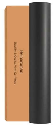 Heinaroman – Película de vinilo para coches. Tecnología de desprendimiento de aire, Covering negro mate, adhesivo de película protectora, 30,5 x 152 cm, para coche al aire libre, motocicleta