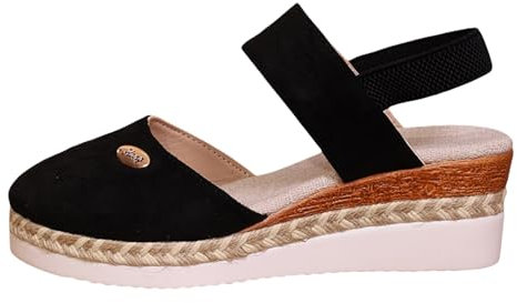 Dasongff Sandales Femme Été Confortable Compensée Nu Pieds Femme Été Confortable Sandale Fermer Devant Légères Chaussures Tongue Plage Antidérapantes Sandales avec Talon Plateforme