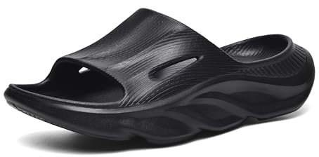 GULAKY Orthopädische Sandalen Damen Orthopedic Slippers Women Fußgewölbestütze Herren Cloud Recovery Pillow Slides Badeschuhe Hausschuhe,Black,M6