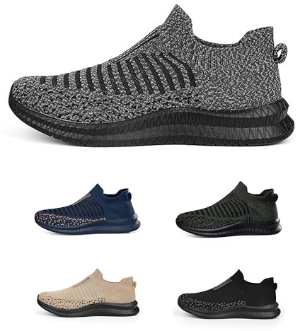 MEIION orthopedio Baskets Orthopédiques pour Homme Chaussures Ultra-légères été antidérapantes - Slip-on Confortables, Respirantes et idéales pour Course et Fitness