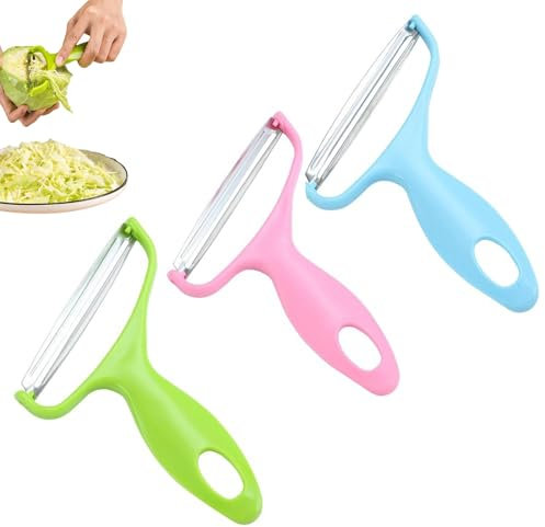 Utapossin 3 Piezas de Peladores de Papa, Pelador, Pelador de Verduras, Pelador de Cocina, Pelador Julienne, Cortador de Col, Pelador de Verduras para Tomates, Zanahorias, Frutas (Verde+Rosa+Azul)