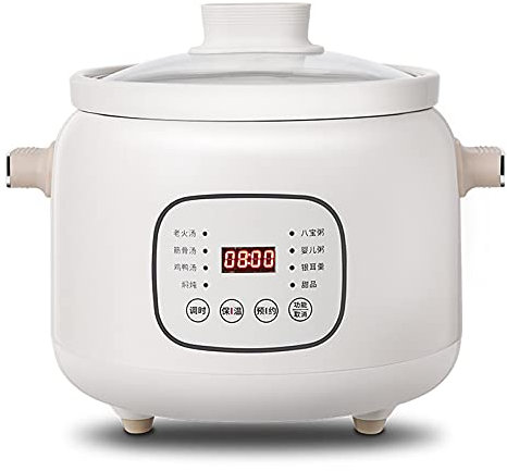 Pentola elettrica stufato, pentola a Cottura lenta con Rivestimento in Ceramica, Multifunzione Uso Domestico con Timer Ritardo 24 Ore Funzione Mantenimento in Caldo, 3 Litri (da 4 a 5 Persone)