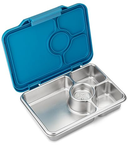 Yumbox Prêt Stainless Steel Bento Lunch Box with Leakproof Lid, Durable, Reusable Food Container, Ideal for Sandwiches & Snacks (Normandy Blue)