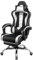 Yaheetech Chaise Gaming Massante Ergonomique Fauteuil Gamer Dossier et Appui-tête Hauteur Réglable avec Repose-Pied Similicuir Charge 136kg Noir Blanc