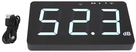 Ljudnivåmätare med Alarm, Decibelmätare Väggmonterad 9,6 Tum LCD-skärm Bakgrundsbelysning 3600mAh Batteri USB-gränssnitt