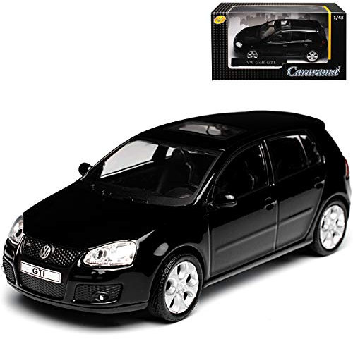 alles-meine.de GmbH Volkwagen Golf V GTI Schwarz 5 Türer 2003-2008 1/43 Cararama Modell Auto mit individiuellem Wunschkennzeichen