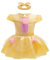Lito Angels Vestito Costume da Principessa Belle Body Tutina con Fascia per Bimba Taglia 18-24 mesi