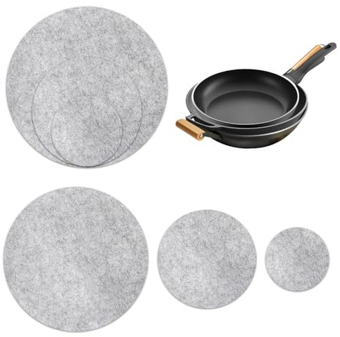 24 Salvamanteles de Tela no Tejidas, Protector de Olla Protectores de Sartenes para Apilar Separadores de Sartenes, Separadores de Ollas Sostenedor de Pote de Estera Antideslizante