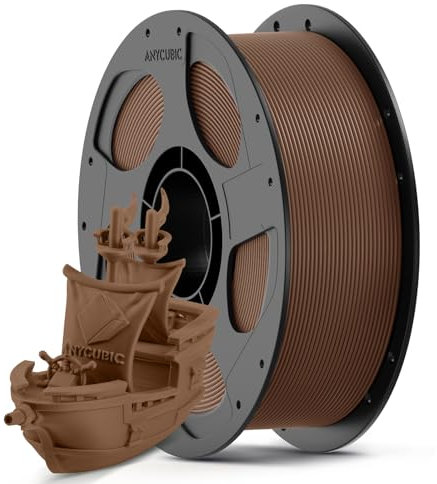 ANYCUBIC Refill PLA und Spool Kit 1KG Bronze, 1,75mm Filament 3D-Druckmaterialien mit Hoher Fließfähigkeit, Neatly Wound, Intelligente Identifikation